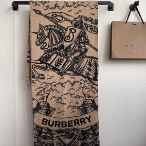 Burberry Tan and Black Knight Scarf